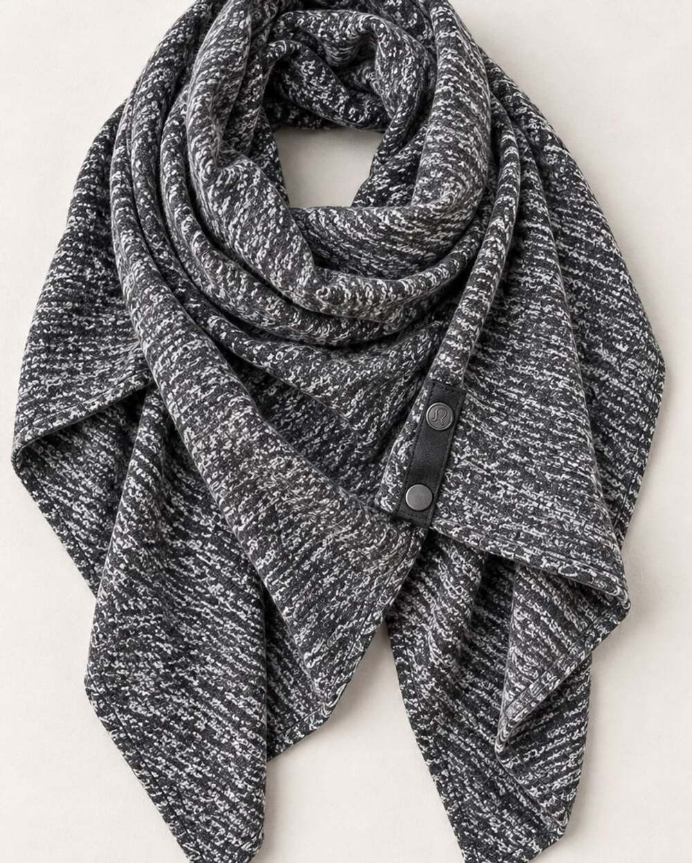 Lululemon Vinyasa Scarf Wrap Women OS Gray Heathered Snap Yoga Travel Blanket